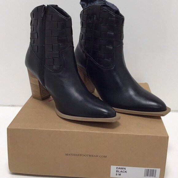 NEW MATISSE Leather Dawn Western Booties black for women 364tn - Picture 12 of 13